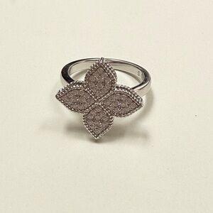 925 Sterling Silver Sparkling Clover ring – Diamond Look